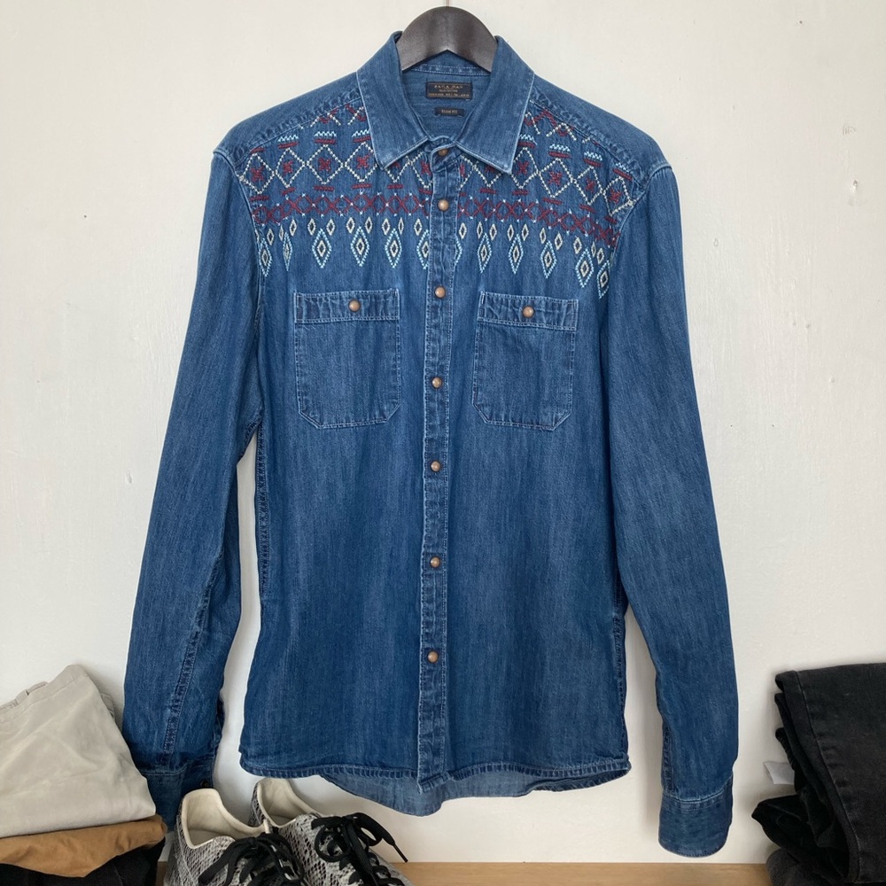 Zara Southwestern Button-down Shirt